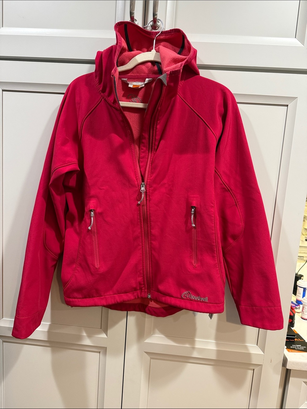 Cloudveil Women's Softshell Hooded Jacket - Red (Size Small)
